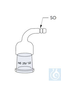 Gas washing bottle cap with olive, socket NS 29/32, Robu® Gas washing bottle cap with olive,...